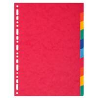 Exacompta Blank Dividers A4+ Assorted Multicolour 10 Part Cardboard 18 Holes 2110E