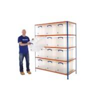 BiGDUG Shelving Unit 5 Shelves Chipboard, Steel 1,525 x 730 x 1,980 mm Blue, Orange