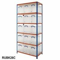 BiGDUG Shelving Unit 6 Shelves Chipboard, Steel 915 x 455 x 1,980 mm Grey