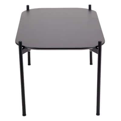 Paperflow Rectangular Side Table Black Top, Black Frame 4 Legs Meet 750 x 500 x 400m