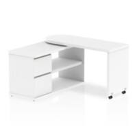dynamic Fleur Office Desk Rectangular White Base panel 2 Drawers 1,300 (W) x 500 (D) x 750 (H) mm MFC (Melamine Faced Chipboard)