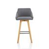 Dynamic Bar Stool with Fixed Armrests Carmen Fabric Grey, Wood