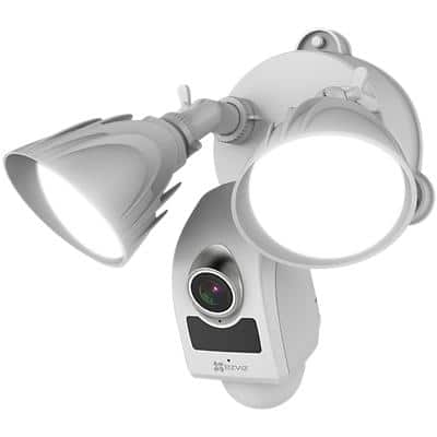 EZVIZ Smart Security Light Camera, Dual Lights, 2500-Lumen Brightness, PIR Motion Detection, Night Vision Security Camera LC1 Outdoor 1080p White