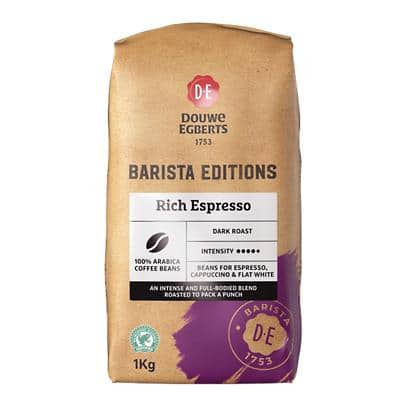 Douwe Egberts Rich Espresso Barista Dark Roast Coffee Beans 1kg Bag