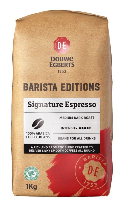 Douwe egberts signature espresso medium dark roast coffee beans 1kg bag