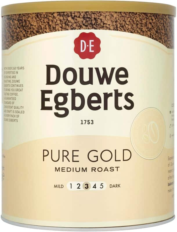 Douwe Egberts Pure Gold Instant Coffee Tin Medium Roast 750 g