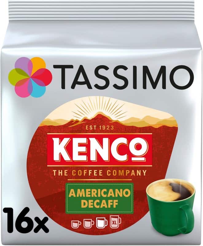 Tassimo americano decaffeinated coffee pods pack of 16