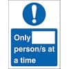 Seco Health & Safety Poster Only __ person/s at a time Self-Adhesive Vinyl Blue, White 20 x 30 cm