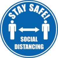 Seco Floor Sticker Stay safe, social distancing Adhesive Anti-Slip Laminate 30 x 30 cm 300D Pack of 2