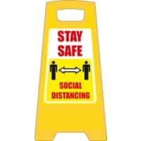 Seco Warning Sign Stay safe, social distancing Freestanding PP (Polypropylene) 30 x 60 cm FSSSD01