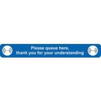 Seco Floor Sticker Please queue here Adhesive Anti-Slip Laminate 60 x 8 cm FGSD02B