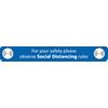 Seco Floor Sticker Observe social distancing rules Blue Anti-Slip Laminate 60 x 8 cm