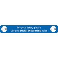 Seco Floor Sticker Observe social distancing rules Blue Anti-Slip Laminate 60 x 8 cm