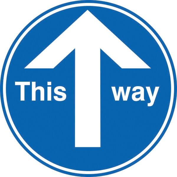 Seco Floor Sticker This way Adhesive Anti-Slip Laminate 43 x 43 cm 430D