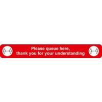 Seco Floor Sticker Please queue here Adhesive Anti-Slip Laminate 60 x 8 cm FGSD02R