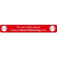 Seco Floor Sticker Observe social distancing rules Red Anti-Slip Laminate 60 x 8 cm