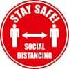 Seco Floor Sticker Stay safe, social distancing Red Anti-Slip Laminate 43 x 43 cm