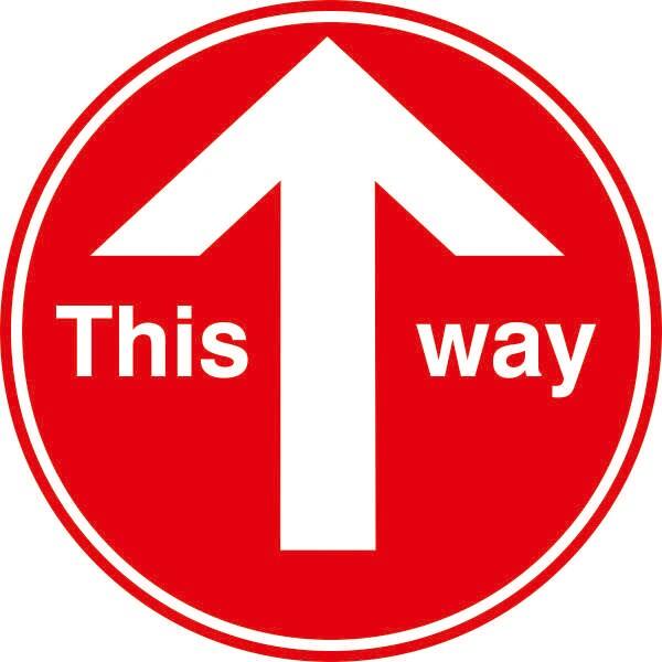 Seco Floor Sticker This way Adhesive Anti-Slip Laminate 43 x 43 cm 430D