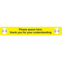 Seco Floor Sticker Please queue here Adhesive Anti-Slip Laminate 60 x 8 cm FGSD02Y