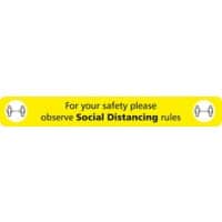 Seco Floor Sticker Observe social distancing rules Yellow Anti-Slip Laminate 60 x 8 cm