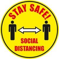 Seco Floor Sticker Stay safe, social distancing Adhesive Anti-Slip Laminate 43 x 43 cm 430D