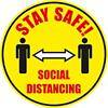 Seco Floor Sticker Stay safe, social distancing Yellow Anti-Slip Laminate 43 x 43 cm