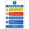 Seco Health & Safety Poster Attention visitors Self-Adhesive Vinyl 15 x 20 cm