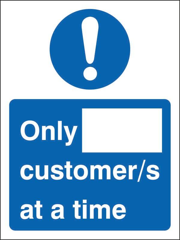 Seco Health and Safety Poster Only __ customer/s at a time Adhesive Vinyl 15 x 20 cm M407SAV