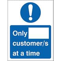 Seco Health & Safety Poster Only __ customer/s at a time Self-Adhesive Vinyl 15 x 20 cm
