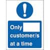 Seco Health & Safety Poster Only __ customer/s at a time Window Cling Film 15 x 20 cm