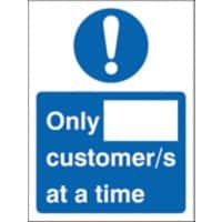 Seco Health and Safety Poster Only __ customer/s at a time Adhesive Cling Film 20 x 30 cm M407WC