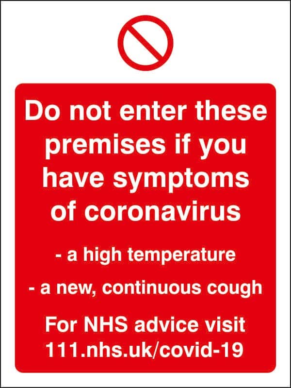 Seco Health and Safety Poster Do not enter premises Adhesive Vinyl 15 x 20 cm P409SAV