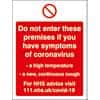 Seco Health & Safety Poster Do not enter premises Semi-Rigid Plastic Red, White 15 x 20 cm