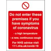 Seco Health & Safety Poster Do not enter premises Semi-Rigid Plastic Red, White 15 x 20 cm