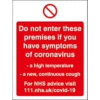 Seco Health and Safety Poster Do not enter premises Adhesive Cling Film 20 x 30 cm P409WC