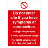 Seco Health & Safety Poster Do not enter site Window Cling Film Red, White 15 x 20 cm