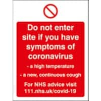 Seco Health & Safety Poster Do not enter site Self-Adhesive Vinyl Red, White 20 x 30 cm