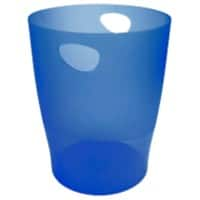 Exacompta Ecobin Waste Bin 15 L Ocean Blue, Transparent Pack of 8