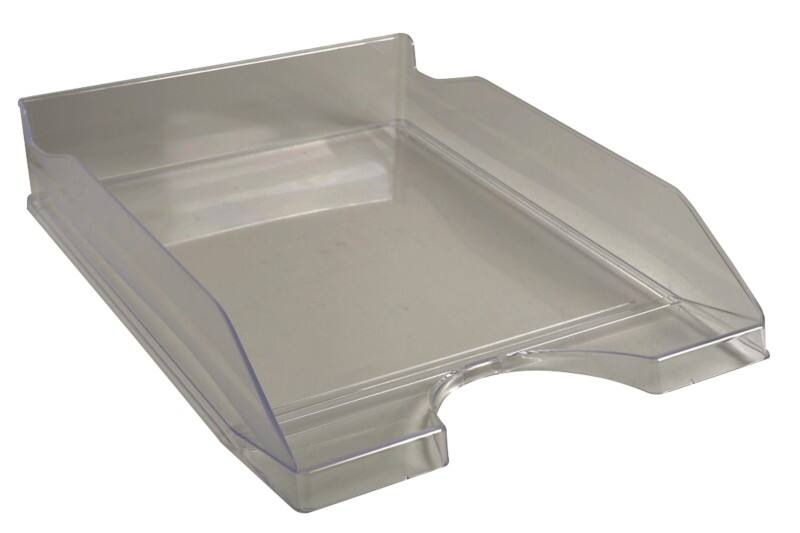 Exacompta Ecotray Letter Tray Translucent Grey Pack of 10