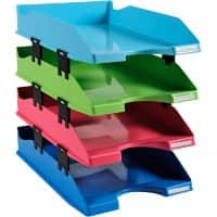 Exacompta Letter Tray 1928 A4+ Assorted 25.4 x 34.6 x 24.3 cm Pack of 4
