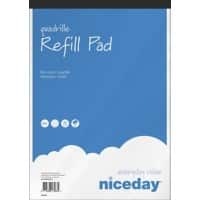 Niceday A4+ Top Bound Blue Paper Cover Refill Pad Squared 160 Pages Pack of 5
