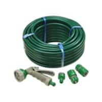 Faithfull PVC Reinforced Hose 15m Fittings and Spray Gun