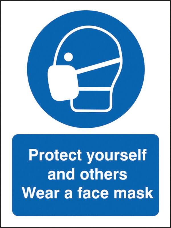 Seco Health and Safety Sign Protect yourself and others, wear a face mask Adhesive Vinyl 15 x 20 cm