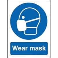 Seco Health and Safety Sign Wear mask Adhesive Cling Film 20 x 30 cm