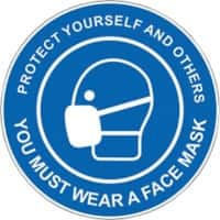 Seco Health and Safety Sign You must wear a face mask Anti-Slip Laminate Blue, White 30 x 30 cm