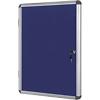 Bi-Office Enclore Earth Lockable Notice Board Non Magnetic 4 x A4 Wall Mounted Felt 50 (W) x 67.4 (H) cm Blue