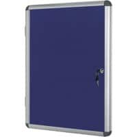 Bi-Office Enclore Earth Lockable Notice Board Non Magnetic 6 x A4 Wall Mounted Felt 72 (W) x 67.4 (H) cm Blue