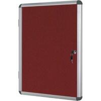 Bi-Office Enclore Earth Lockable Notice Board Non Magnetic 2 x A4 Wall Mounted Felt 36.7 (W) x 50 (H) cm Red