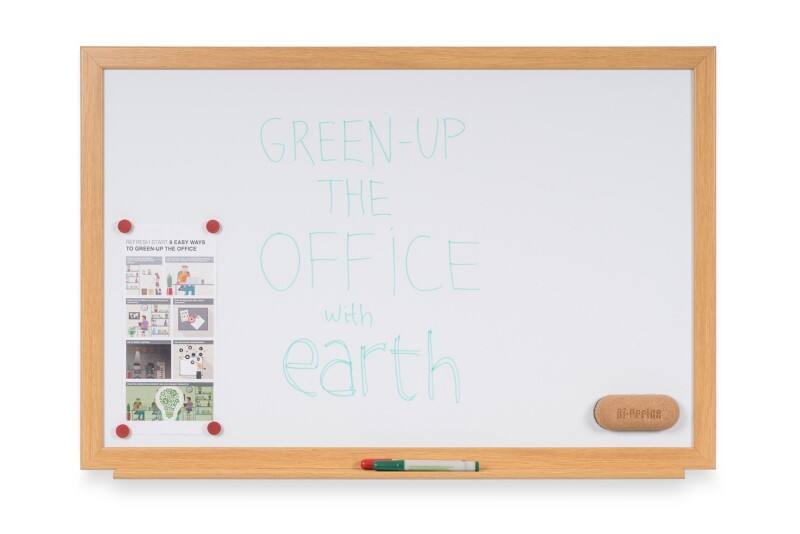 Bi-Office Earth Whiteboard Wall Mounted Magnetic Ceramic Single Sided 90 (W) x 60 (H) cm