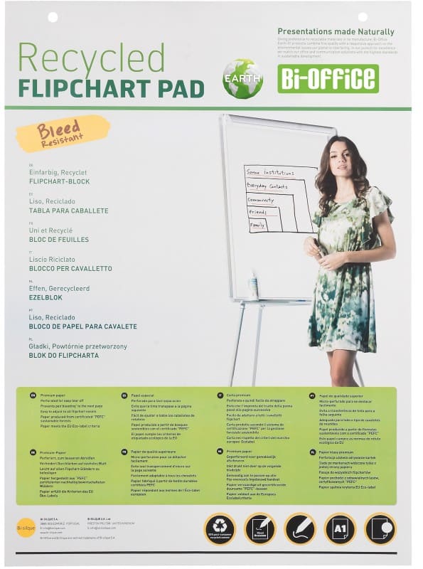 Bi-Office Earth Flipchart Pad Plain A1 40 Sheets Pack of 5